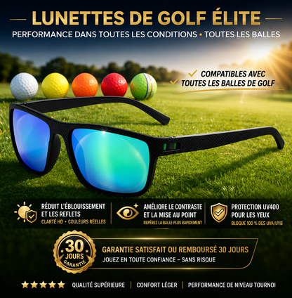 Lunettes hyper polarisées de golf